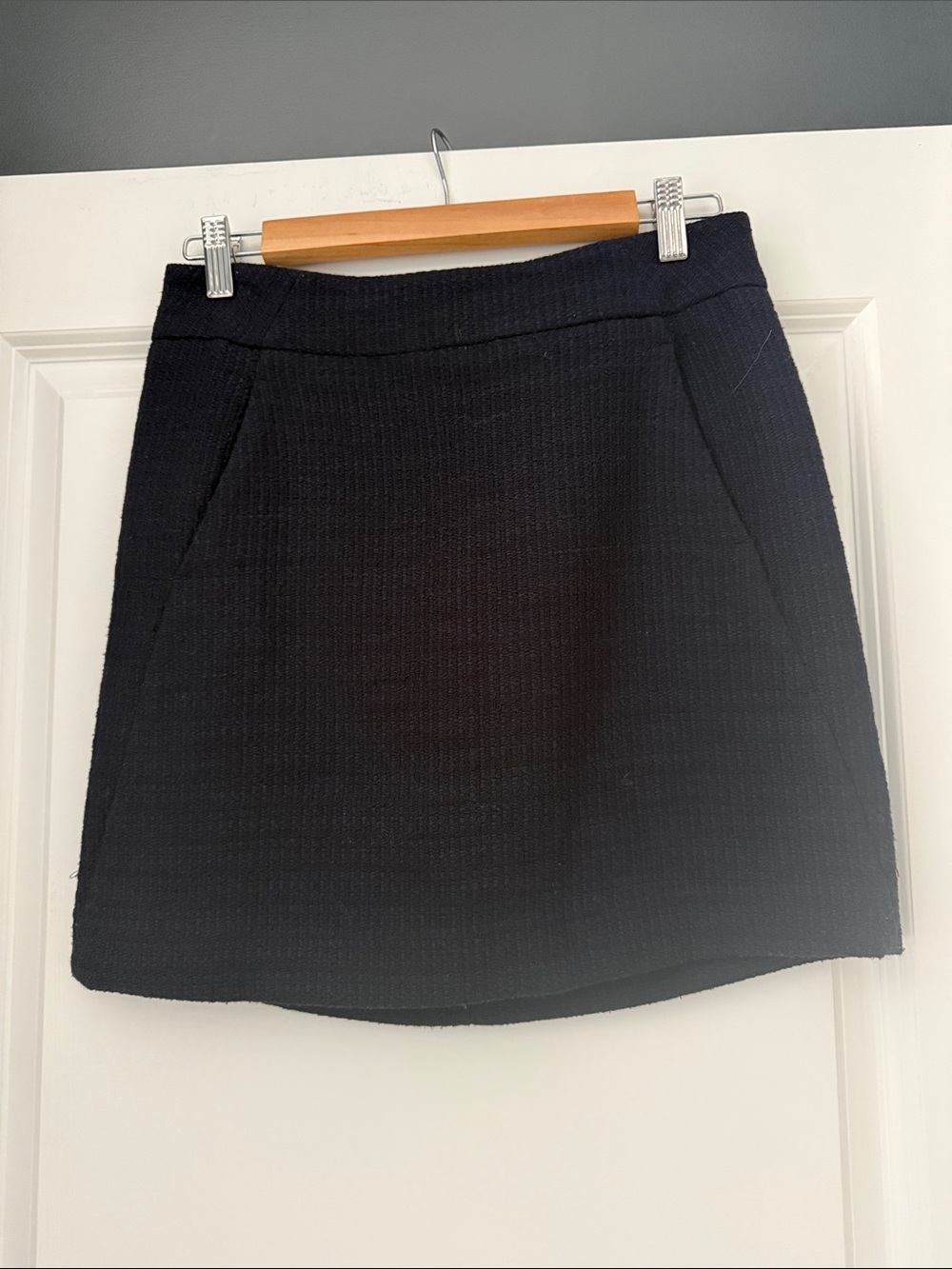 LOFT Navy Mini Skirt with Subtle Texture